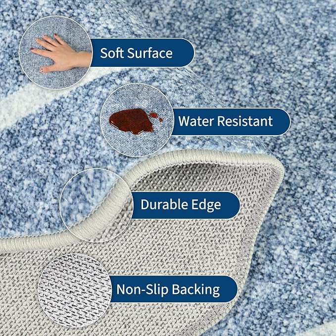 GarveeHome Scalloped Washable Kitchen Runner Rug 2x8 Non Slip, Non Slip Boho - Image 5