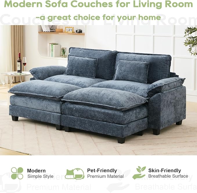 Oprisen 86" Modular Sectional Sofa, Comfy Cloud Couch Sectional Sofa - Image 7