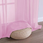Pink Sheer Curtains 120 Inches Long 2 Panels Set, Airy Lightweight Sheer Pink - Image 5