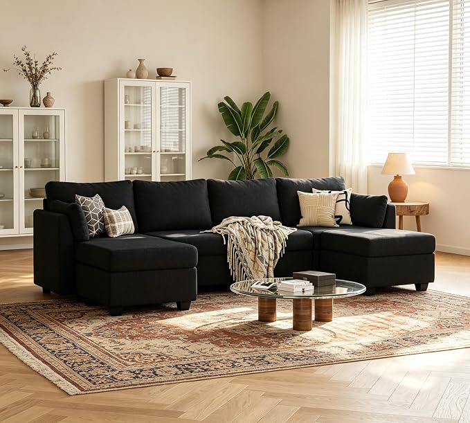 Huatean Home 114.17" Modular Sectional Sofa, 6 Seat Sectional Couches - Image 3