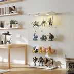 Display Cabinet with Light, Glass Door and Lock, 4-Shelf Fast Installation in - Image 3