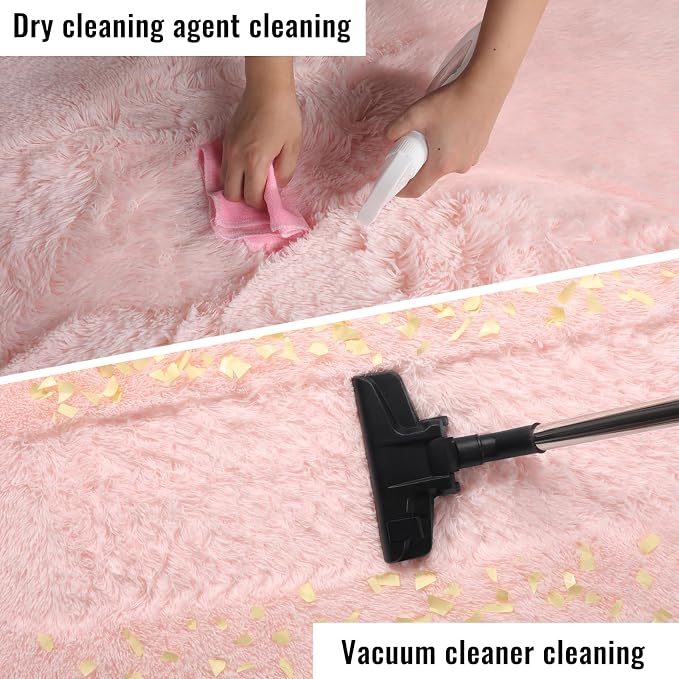 Pink Runner Rugs for Girls Bedroom, Plush Fluffy Hallway Rug 2x6 Ft | Kawaii - Image 5