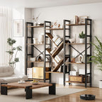 INNOD Triple 4 Tier Book Shelf, Large Industrial Bookcase - Image 4