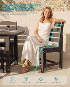SERWALL Patio Dining Sets for 6 Person, HDPE Dining Set - Image 3