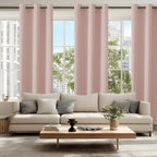 Grommet Blackout Curtains for Bedroom, 42 x 84 Inches Long, Blush | Thermal - Image 6