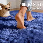 OLANLY 4x4 Machine Washable Accent Rug, Soft Fluffy Shaggy Area Rug - Image 4