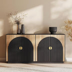 BELLEZE 65 Inch Fluted Buffet Cabinet by BELLEZE