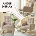 NIOIIKIT Modern Nursery Rocking Chair, Teddy Upholstered Rocking Chair - Image 8