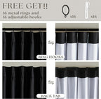 Black Pinch Pleated Linen Blackout Curtains 90 Inches Long - Image 6