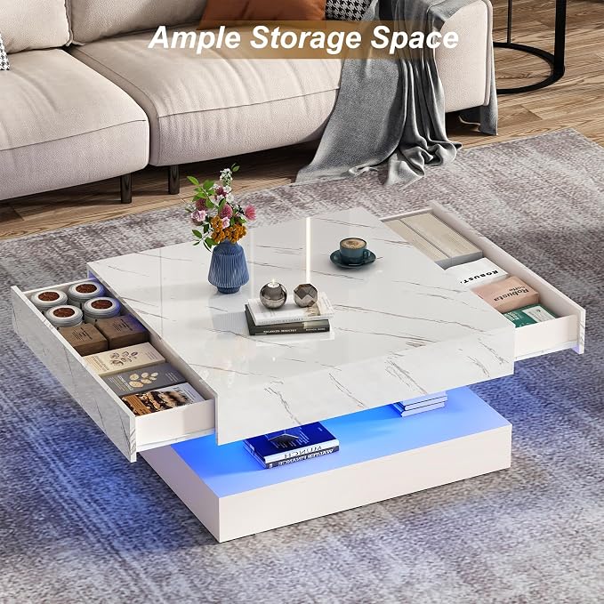 jiteentarou 33.9 Inch Modern LED Coffee Table - Image 8