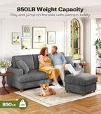 Kidirect 87in Corduroy Couch, Sofa No Tool Assembly, Comfy Couches - Image 5