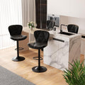 Nalupatio Modern Bar Stools Set of 4, Adjustable Faux Leather Upholstered by Nalupatio