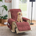 Red Quilted Recliner Chair Covers, Waterproof Medium Chair Covers, Lazy Boy by Pamhaven