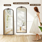 Besdomus Arched Mirror Full Length: 21"x56" French Black Vintage Full Body - Image 6