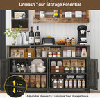 knoworld Buffet Sideboard with Storage Farmhouse with 4 Doors, Dining Room - Image 3