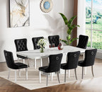 Henf 9 Pieces Faux Marble Dining Table Set - Image 3