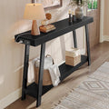 Huuger Console Table with Charging Station, USB-C Port, 2 Tiers Entryway Table by Huuger
