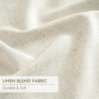 MIULEE Linen Pinch Pleated 100% Blackout Linen Curtains 40x84 Inches | Room - Image 6