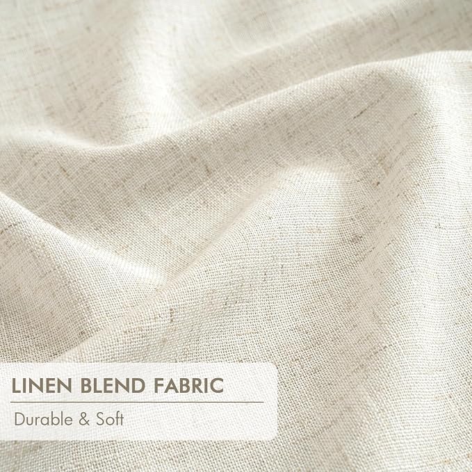 MIULEE Linen Pinch Pleated 100% Blackout Linen Curtains 40x96 Inches | Room - Image 6