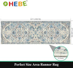 HEBE Hallway Runner Rug 2'x6', Washable Non Slip Kitchen Rug Runner | Soft Boho - Image 2
