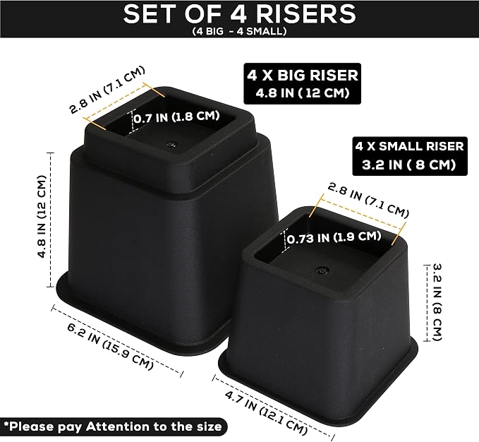 Utopia Bedding Bed Riser, 3 & 5 Inches Adjustable Furniture Risers - Image 6