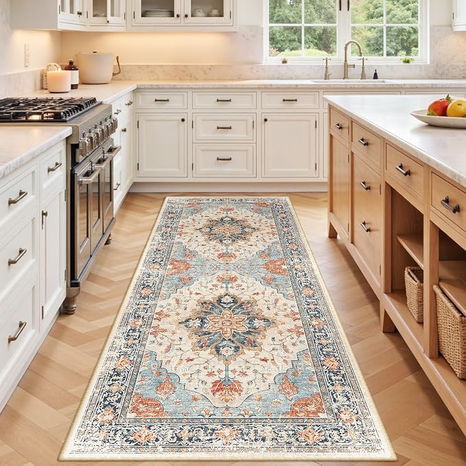RELEANY Washable Area Rug, Runner 3'x7', Water Repellent, Pet Friendly by RELEANY