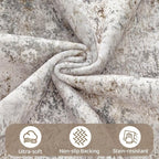 UERMEI 7x10 Area Rug Living Room Rugs Washable Neutral Brown Grey Carpet | - Image 5