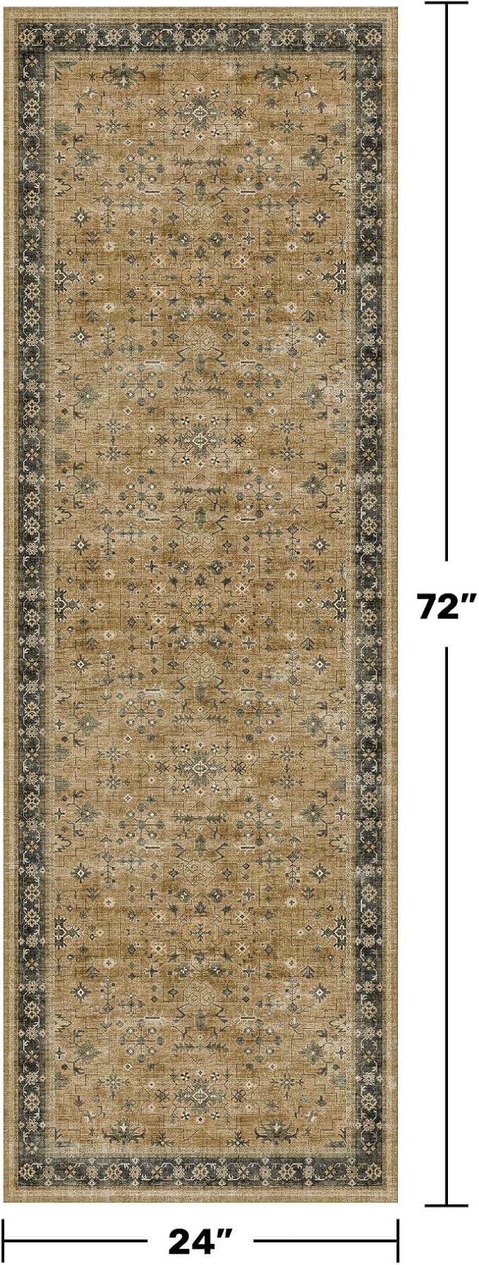 Natural Sage Taupe 2x6 Entryway Runner Rug, Kitchen Floor Mat - Image 2