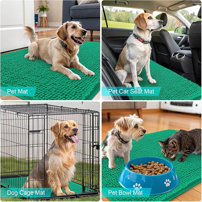 OLANLY Dog Door Mat for Muddy Paws 30x20, Super Absorbent Chenille Mud Mat | - Image 7