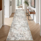 3x14 Washable Runner Rug：Modern Abstract Kitchen Soft Carpet Brown | - Image 4