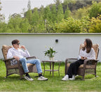Patio Furniture Set 3 Pieces, Wicker Rocking Bistro Set - Image 2