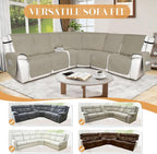 HDCAXKJ Reclining Sectional Couch Covers L Shape Recliner Sofa Middle Console - Image 5