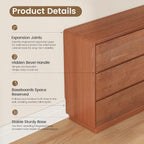 Solid Wood Dresser for Bedroom, Natural Solid Wood 6 Drawer Dresser, 55.2" Wide - Image 5