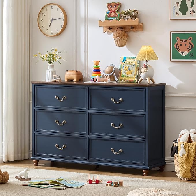 Joaxswe Farmhouse 6 Drawers Dresser - Image 9