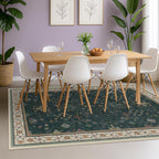 Vintage Dark Green 6x9 Dining Room Rugs - Image 3