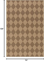 Lahome Checkered Easy Jute Outdoor Patio Rug, 6x9 Living Room Rugs Washable | - Image 2