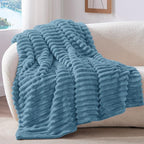 BEDELITE Striped Fleece Throw Blanket, Soft Cozy, Lightweight Warm, Machine - Image 2