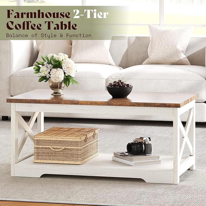 AMERLIFE 3-Piece Farmhouse Living Room Table Set - Image 3