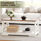 AMERLIFE 3-Piece Farmhouse Living Room Table Set - Image 3