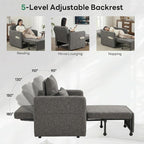 Iroomy 5-Level Adjustable Convertible Sleeper Chair, 3-in-1 Pull Out Sofa Bed - Image 5