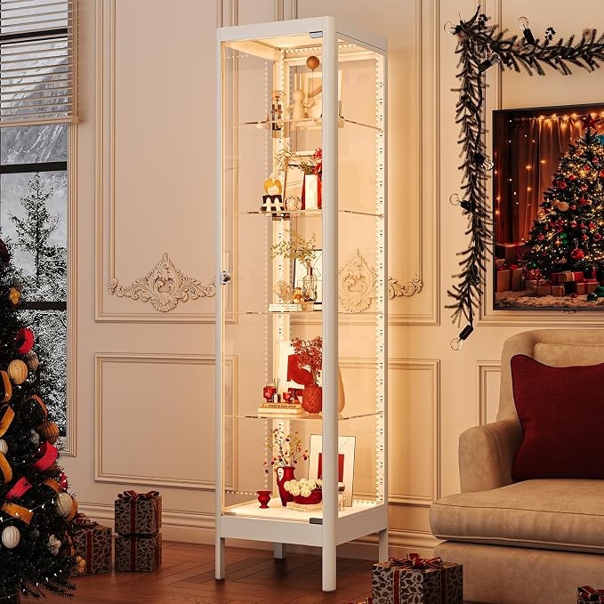 5-Tier Glass Display Cabinet by WOOWDEPOTBetterYourLife