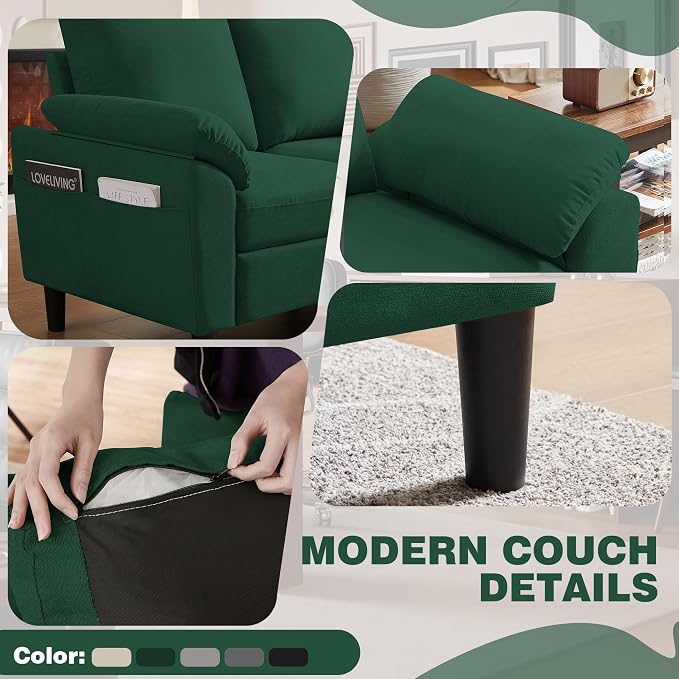 79" Convertible Sectional Sofa Set, Modern Linen Small L Shaped Couch - Image 5
