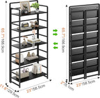 No Assembly Folding Bookshelf, 5 Tiers Collapsible Book Shelf - Image 3