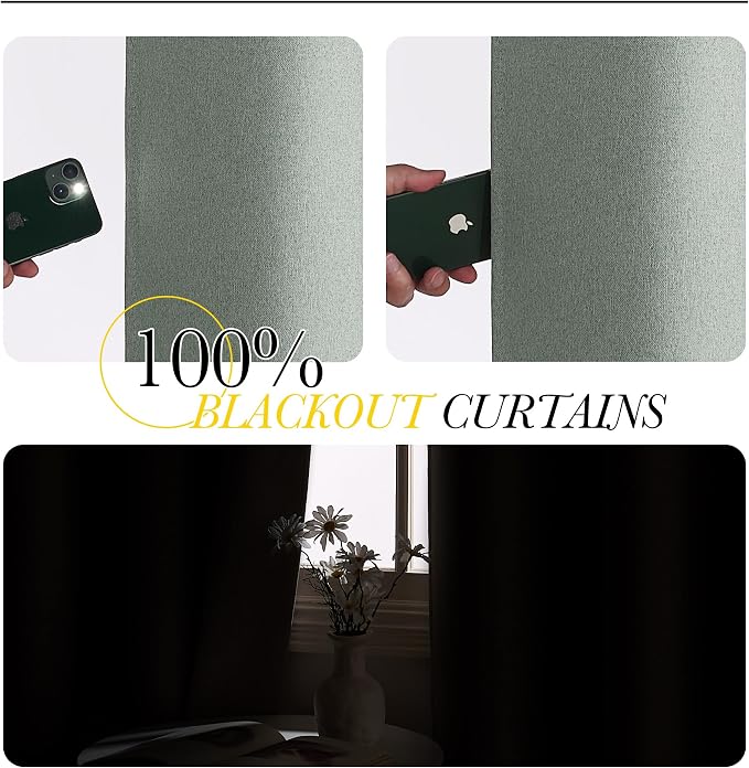 NICETOWN 100% Blackout Curtains 90 inches Length - Image 2