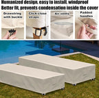 Outdoor Chaise Lounge Cover 2 Pack Patio Lounge Chair Covers Waterproof 600D - Image 5
