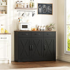 HOSTACK Modern Farmhouse Buffet Sideboard Cabinet, Barn Doors Storage Cabinet - Image 4