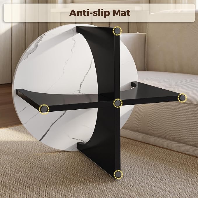 LIKIMIO Nesting Coffee Tables Set of 2, 31.5" Round Side Tables - Image 7