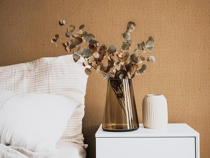 Brown Grasscloth Wallpaper Peel and Stick Contact Paper Textured Removable - Image 3