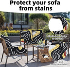 8Pcs Outdoor Cushion Covers, Elastic Patio Cushion Covers | Washable, - Image 4