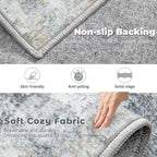 6x9 Area Rugs Washable Rug: Abstract Neutral Rugs Modern Non Slip Area Rug - Image 2